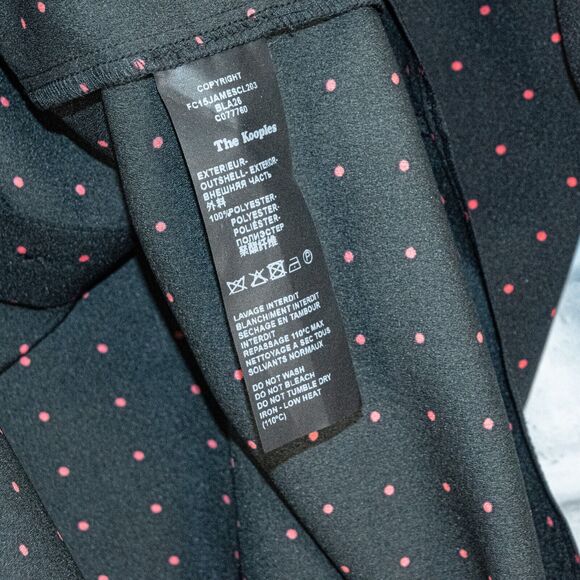 The KOOPLES Black Polka Dot Print Blouse tighten cuffs size Medium - Picture 7 of 12